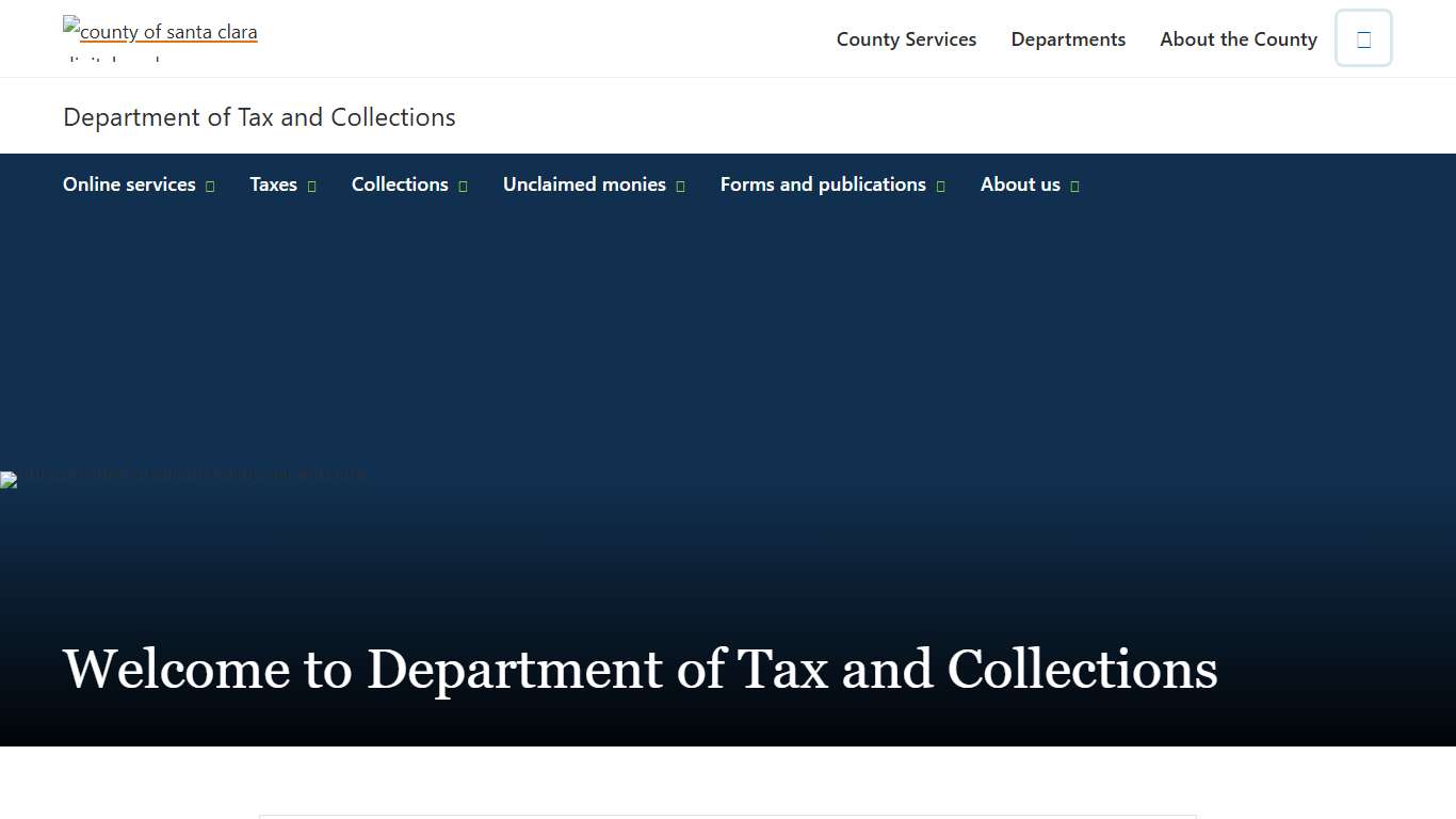 Home Department of Tax and Collections County of Santa Clara