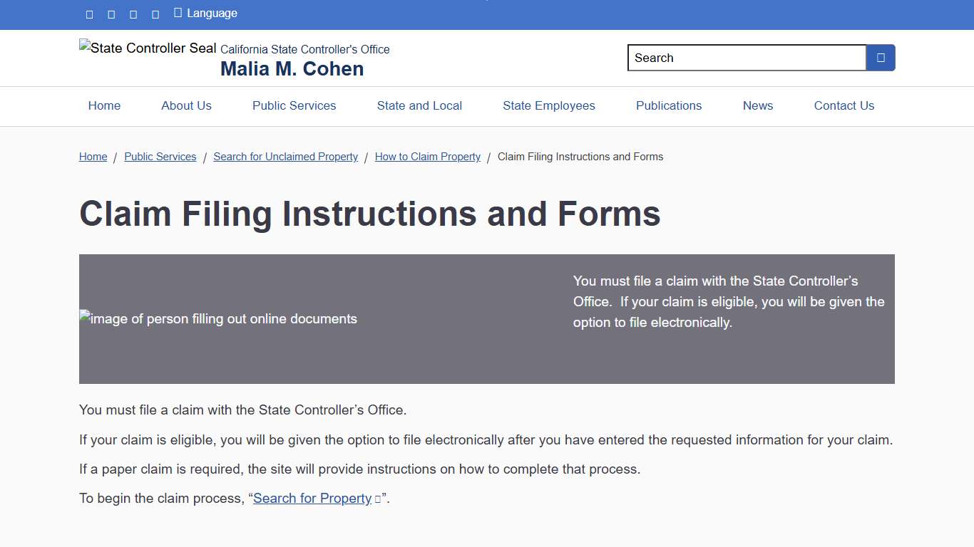Claim Filing Instructions and Forms